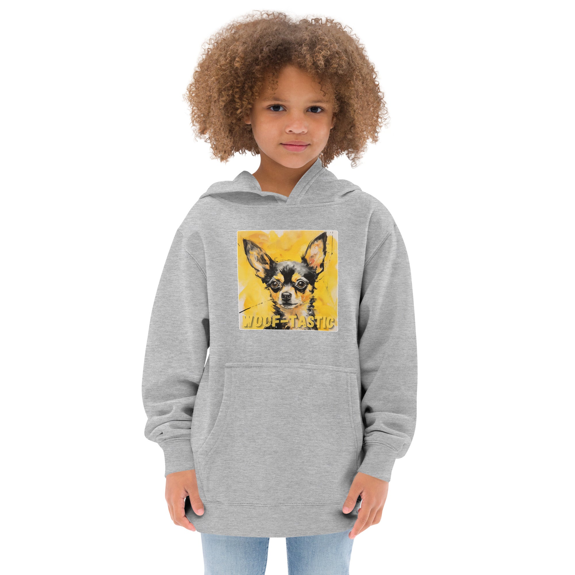 Kids fleece hoodie Woof-tastic Chihuahua