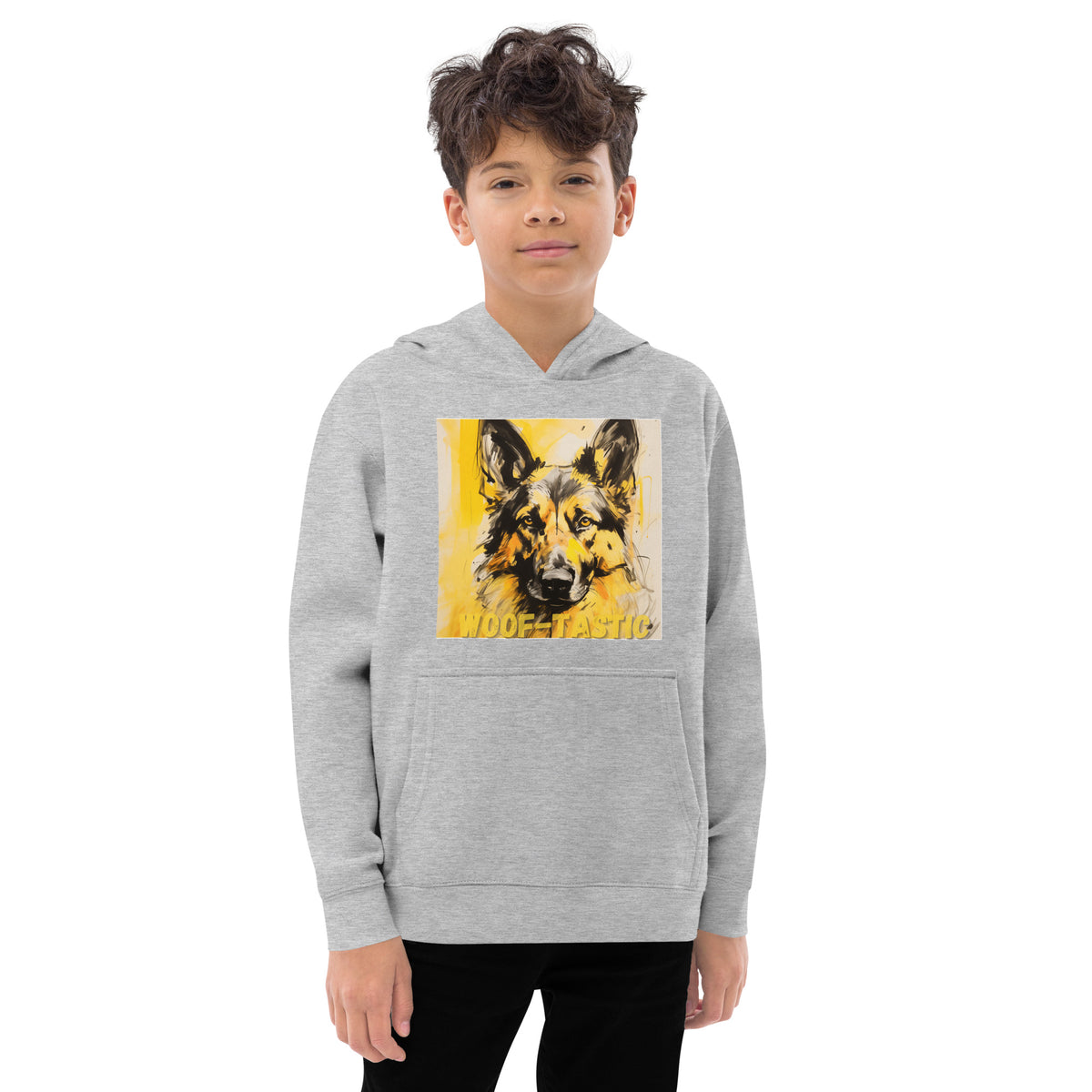 Kids fleece hoodie Woof-tastic German Shepherd