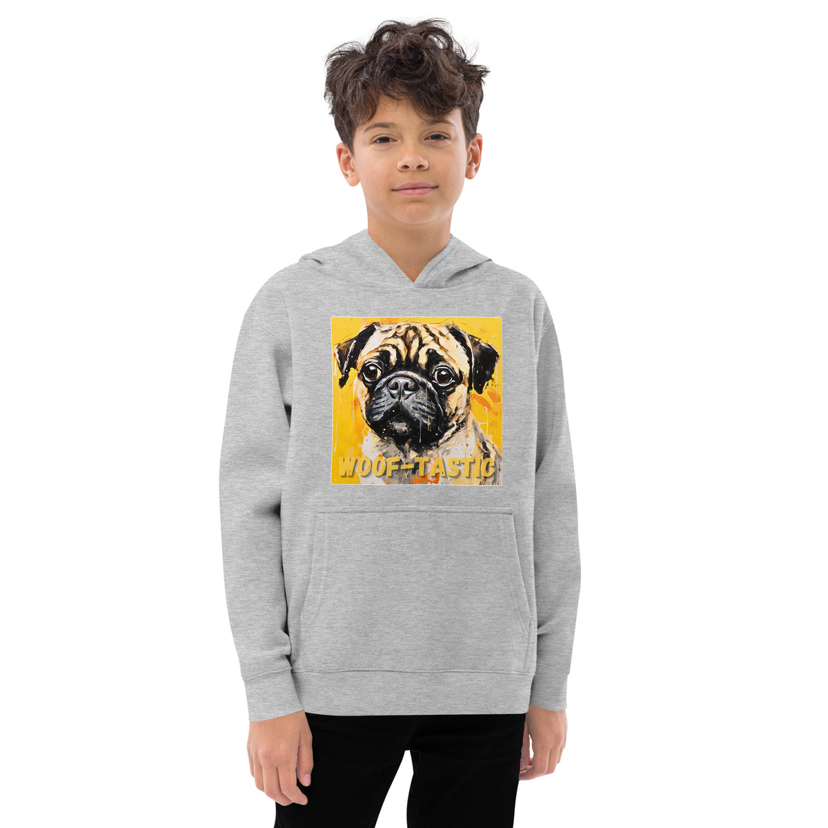 Kids fleece hoodie Woof-tastic Pug