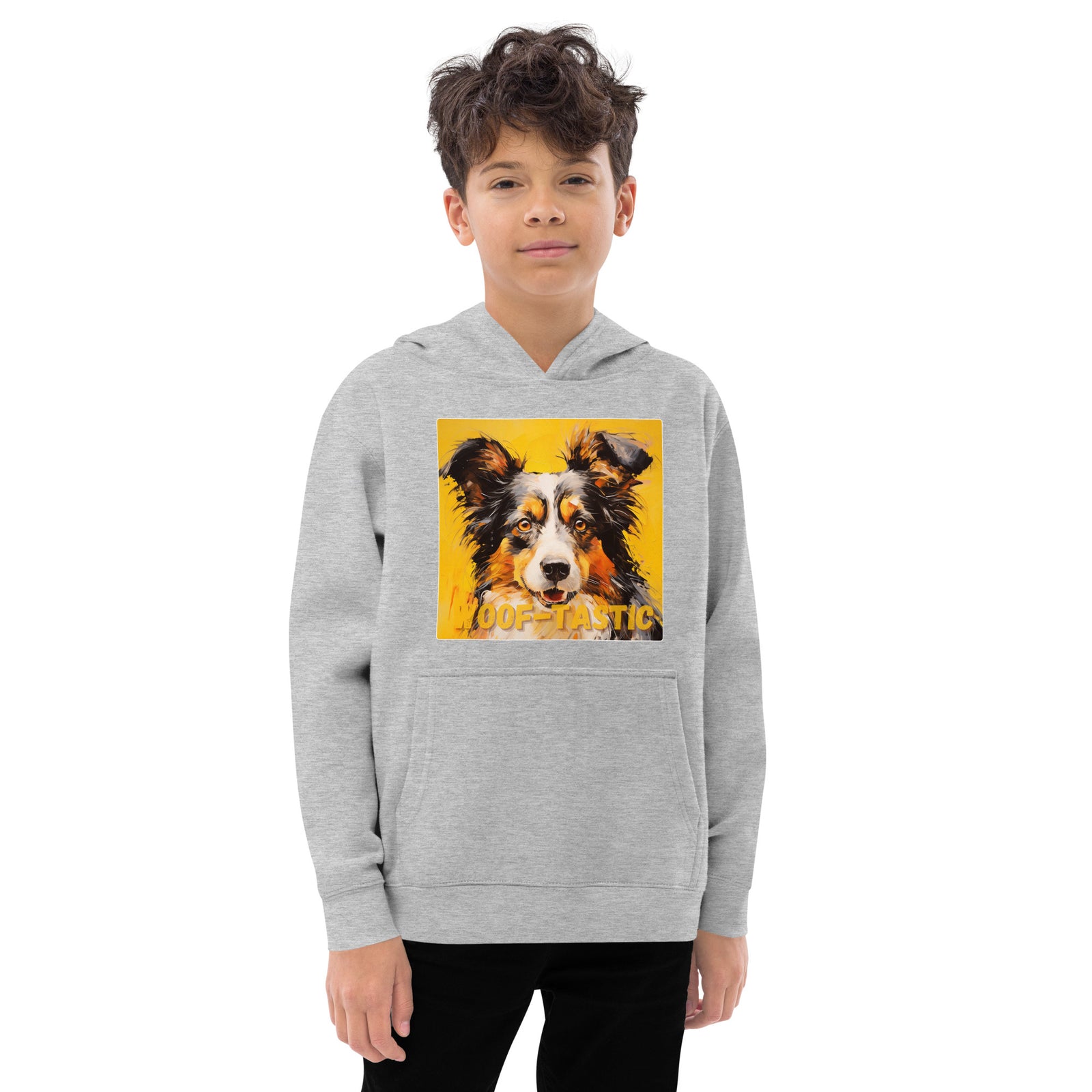Kids fleece hoodie Woof-tastic Shetland Sheepdog
