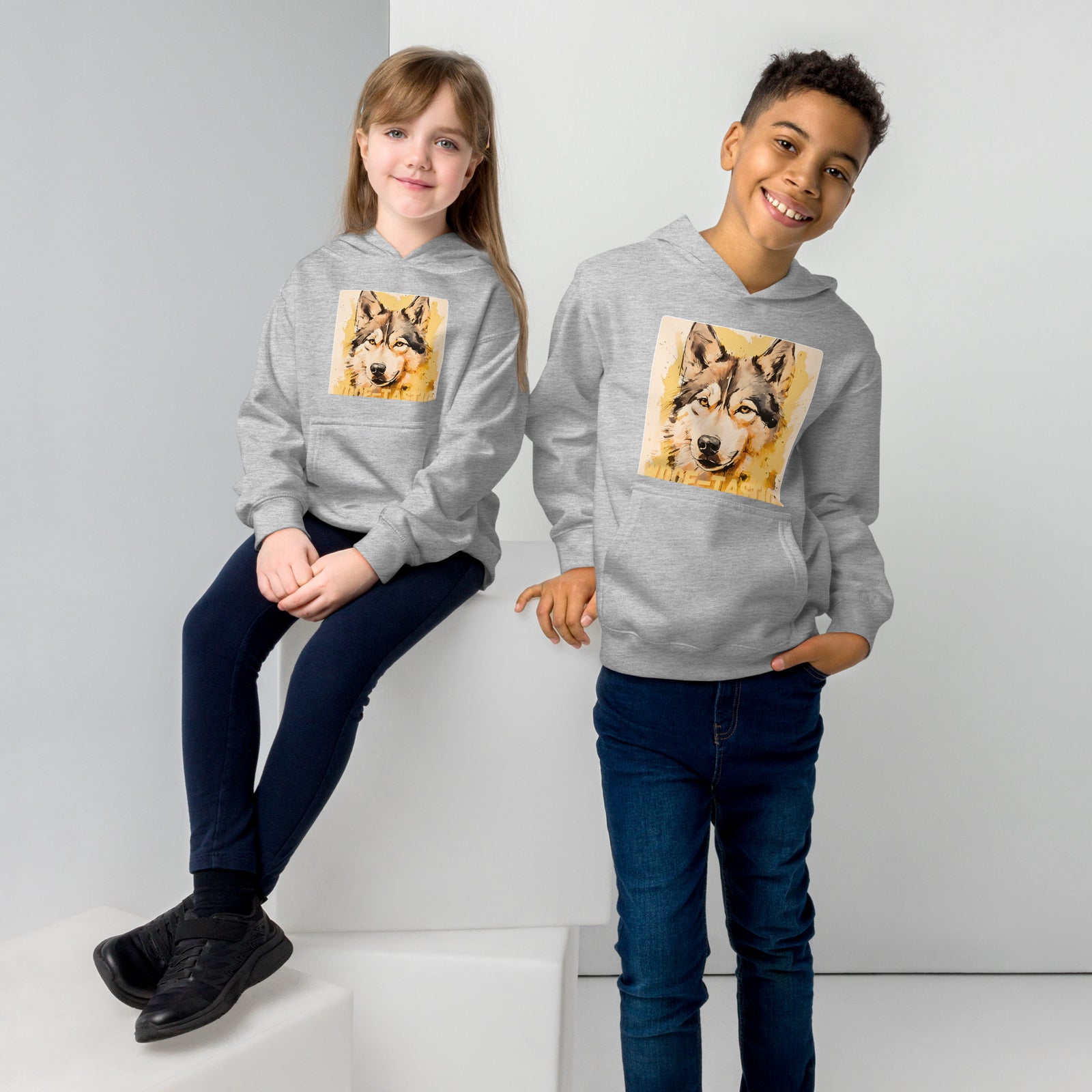 Kids fleece hoodie Woof-tastic Siberian Husky
