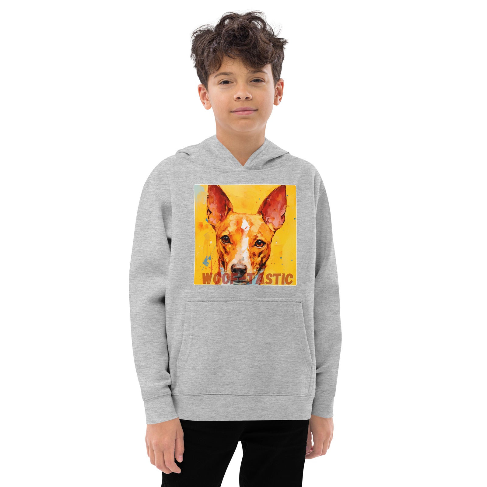 Kids fleece hoodie Woof-tastic Basenji