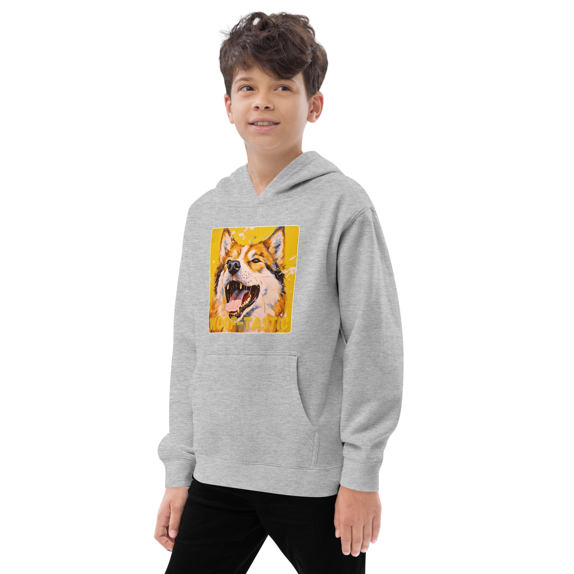 Kids fleece hoodie Woof-tastic Akita