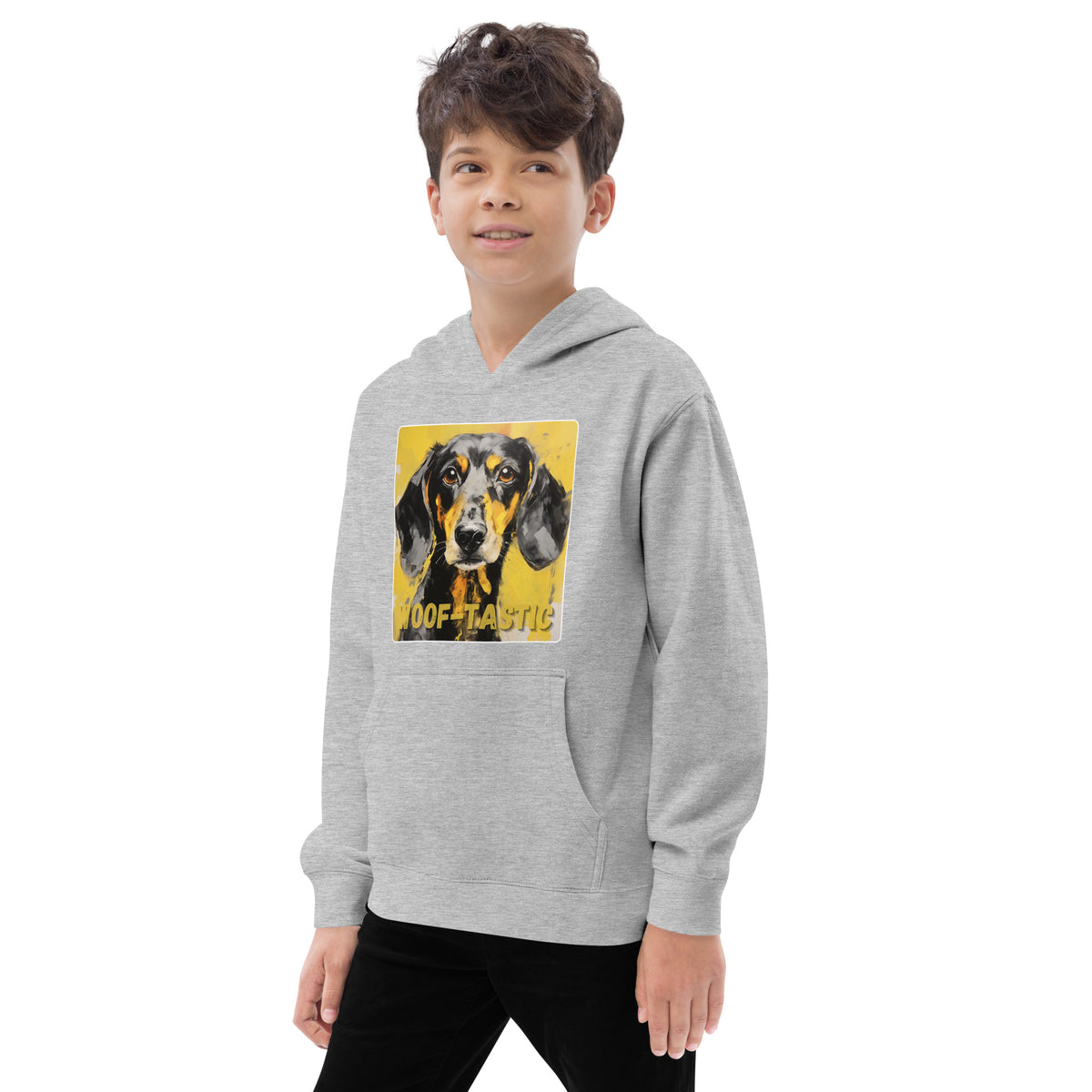 Kids fleece hoodie Woof-tastic Dachshund
