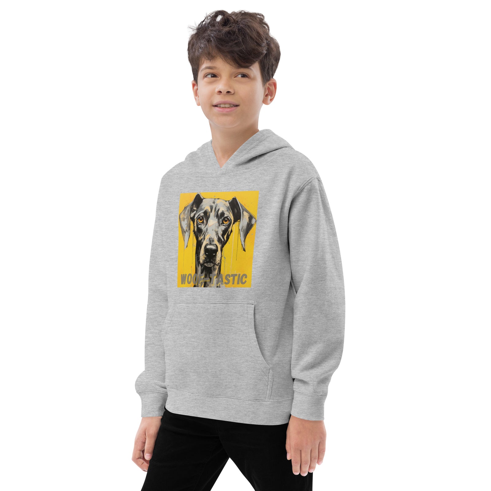 Kids fleece hoodie Woof-tastic Great Dane