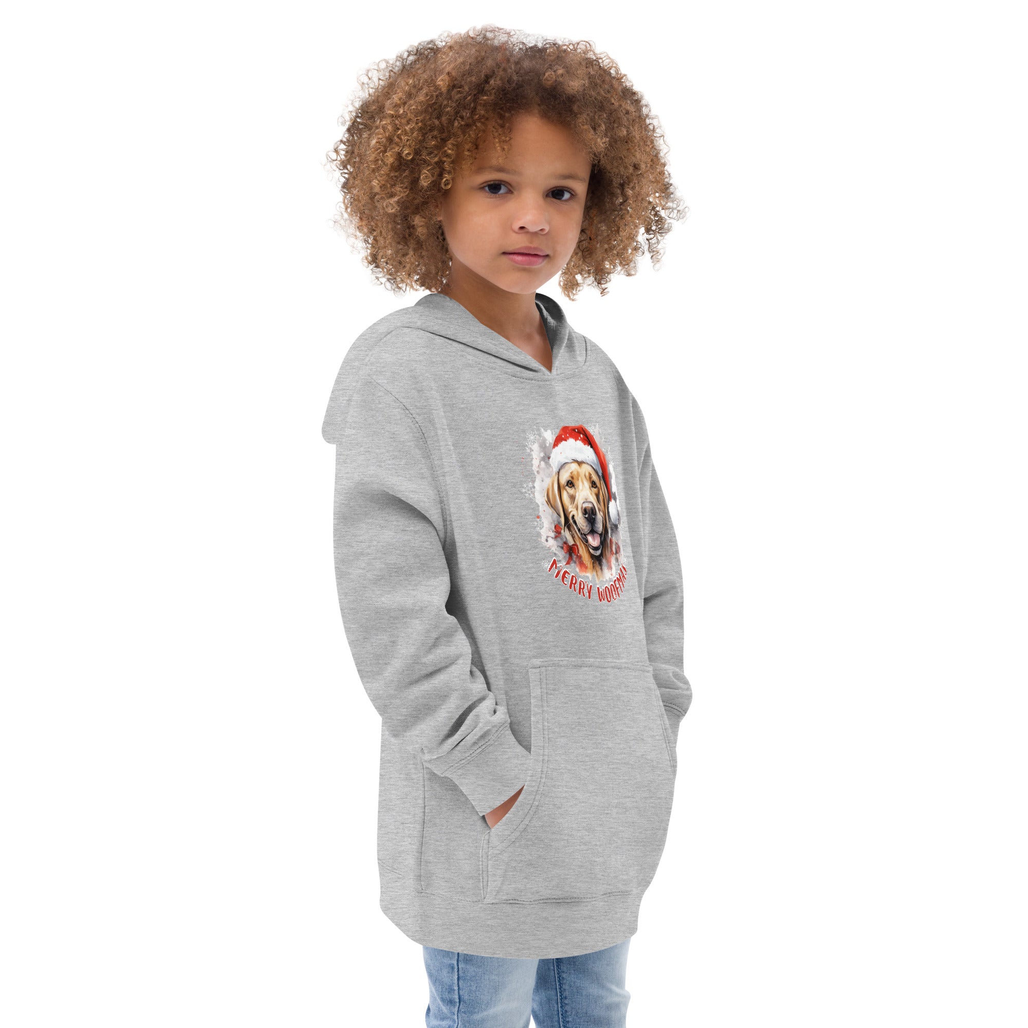 Kids fleece hoodie Labrador - Merry Woofmas