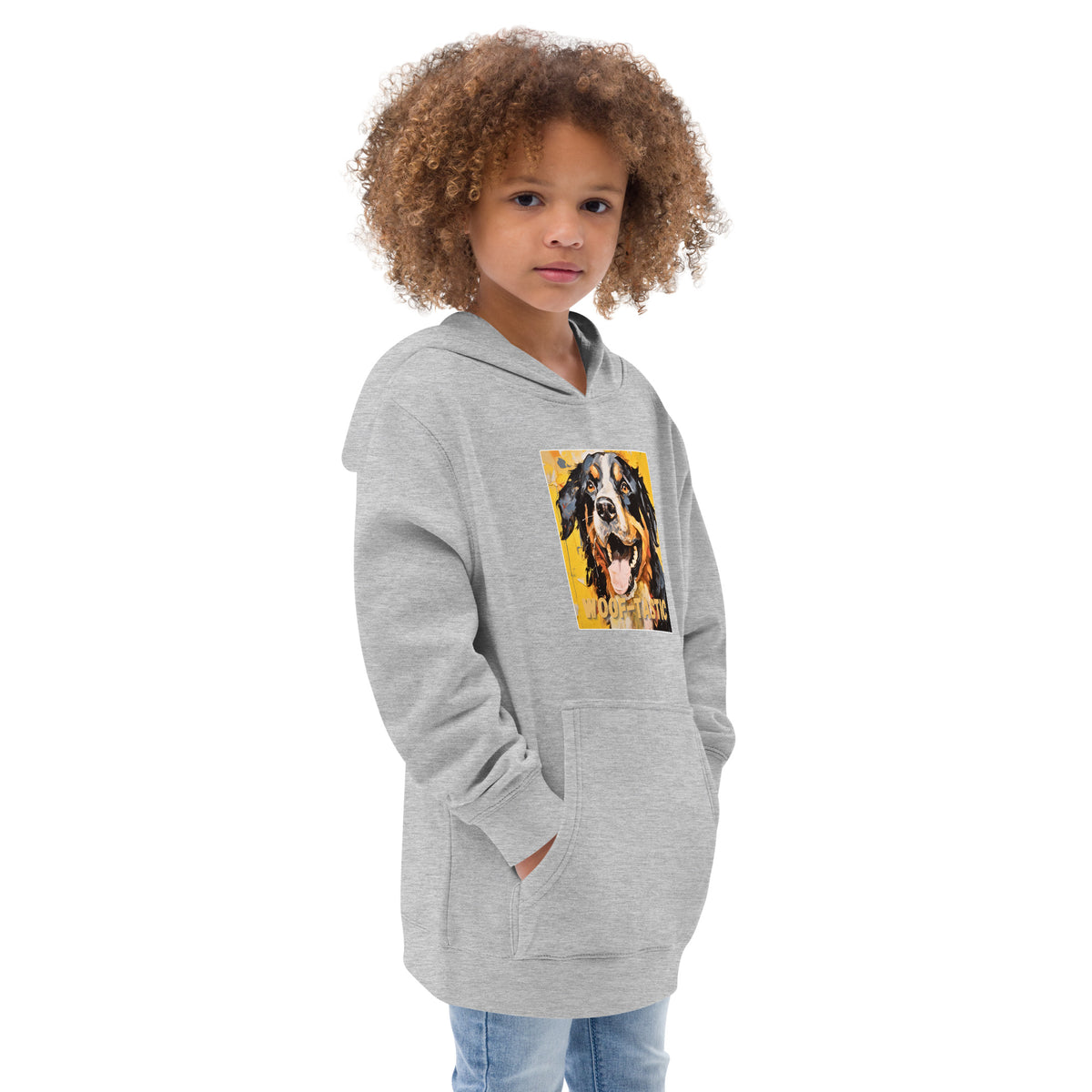 Kids fleece hoodie Woof-tastic Bernese Mountain Dog