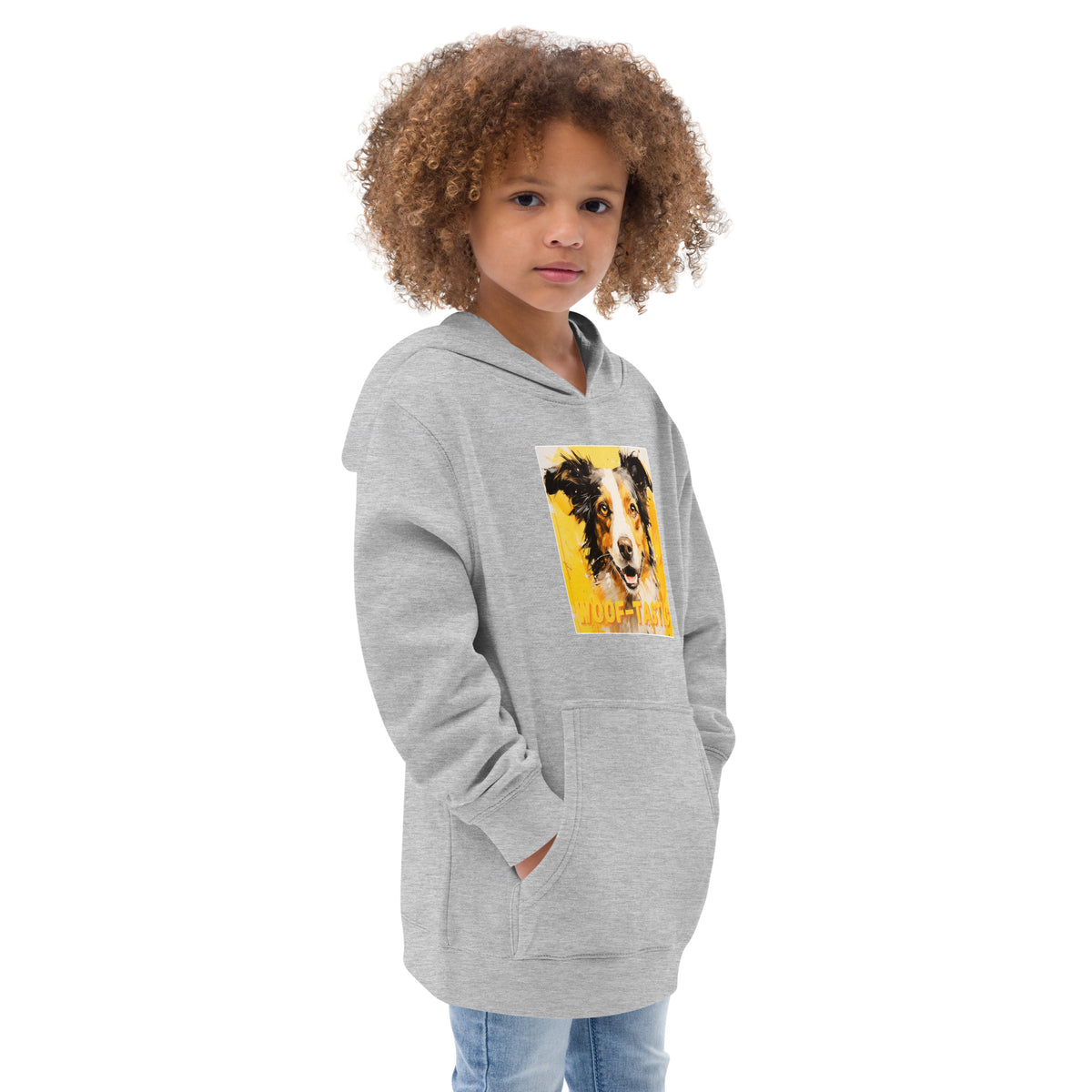 Kids fleece hoodie Woof-tastic Border Collie