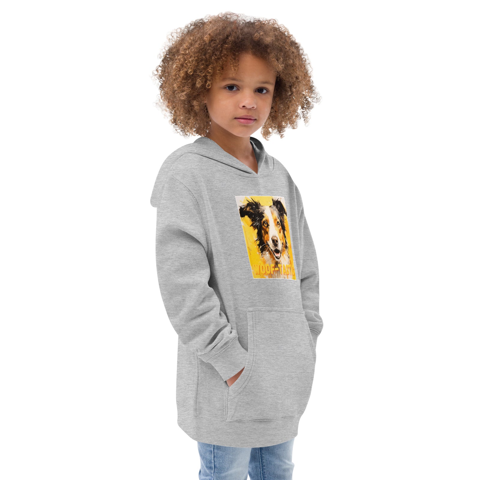 Kids fleece hoodie Woof-tastic Border Collie