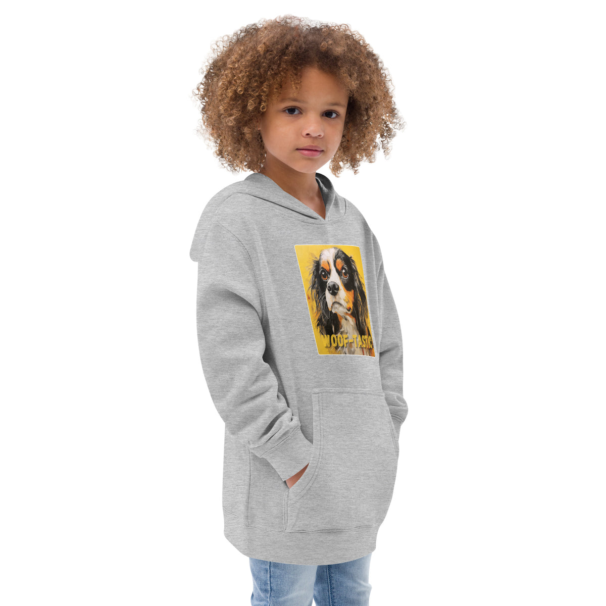 Kids fleece hoodie Woof-tastic Cavalier King Charles Spaniel