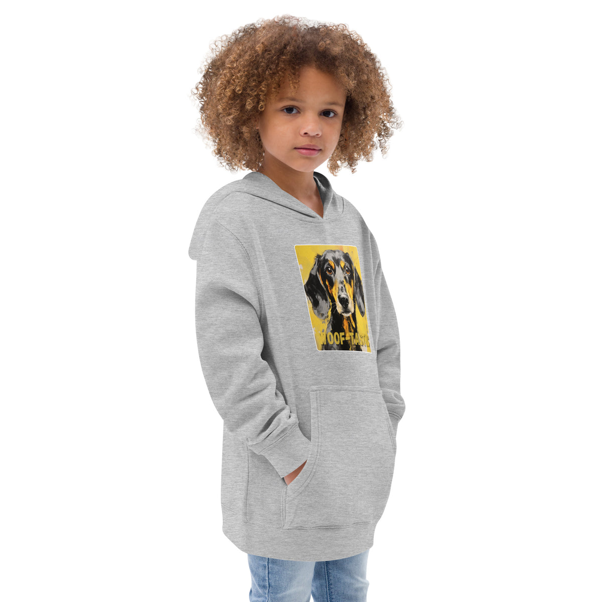 Kids fleece hoodie Woof-tastic Dachshund