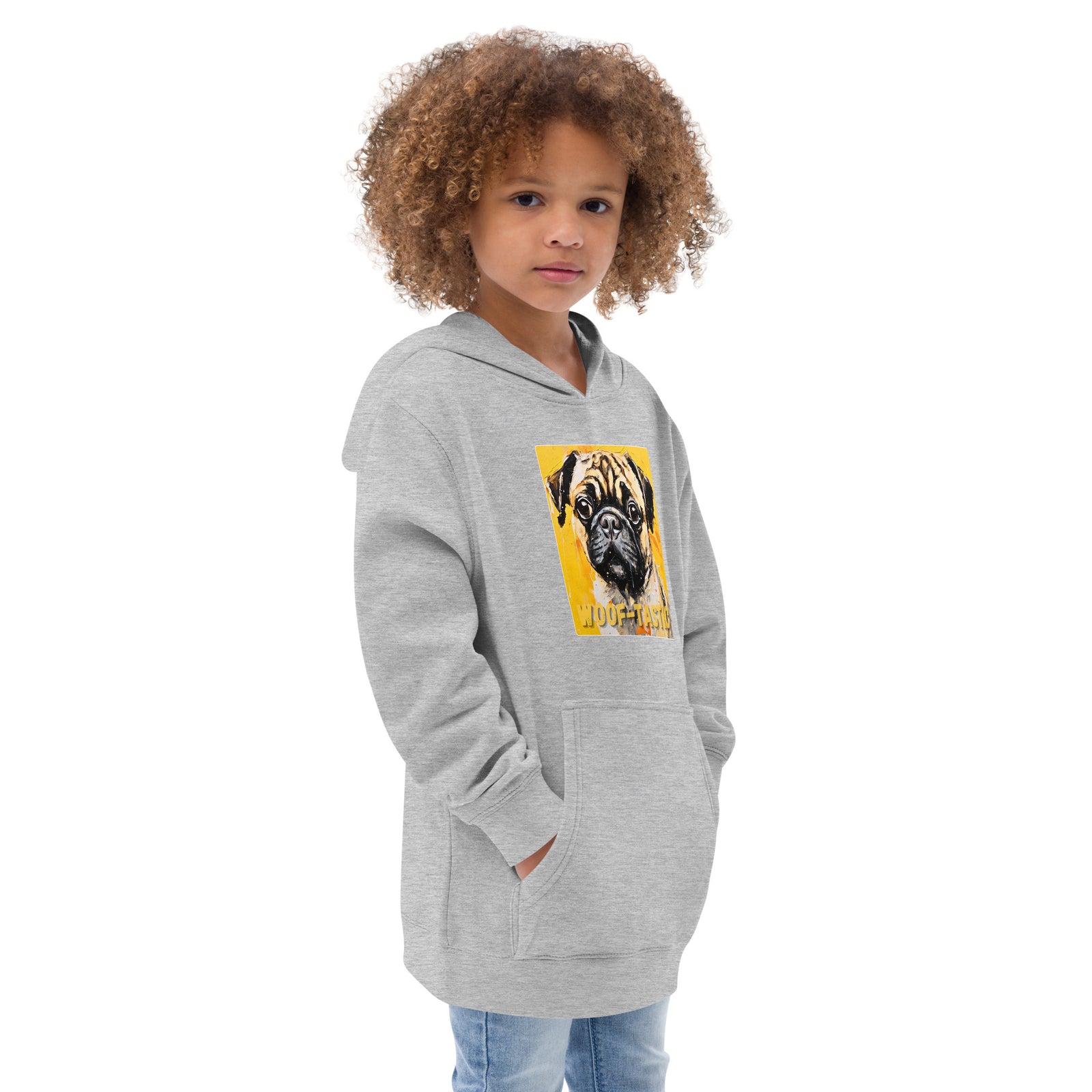 Kids fleece hoodie Woof-tastic Pug