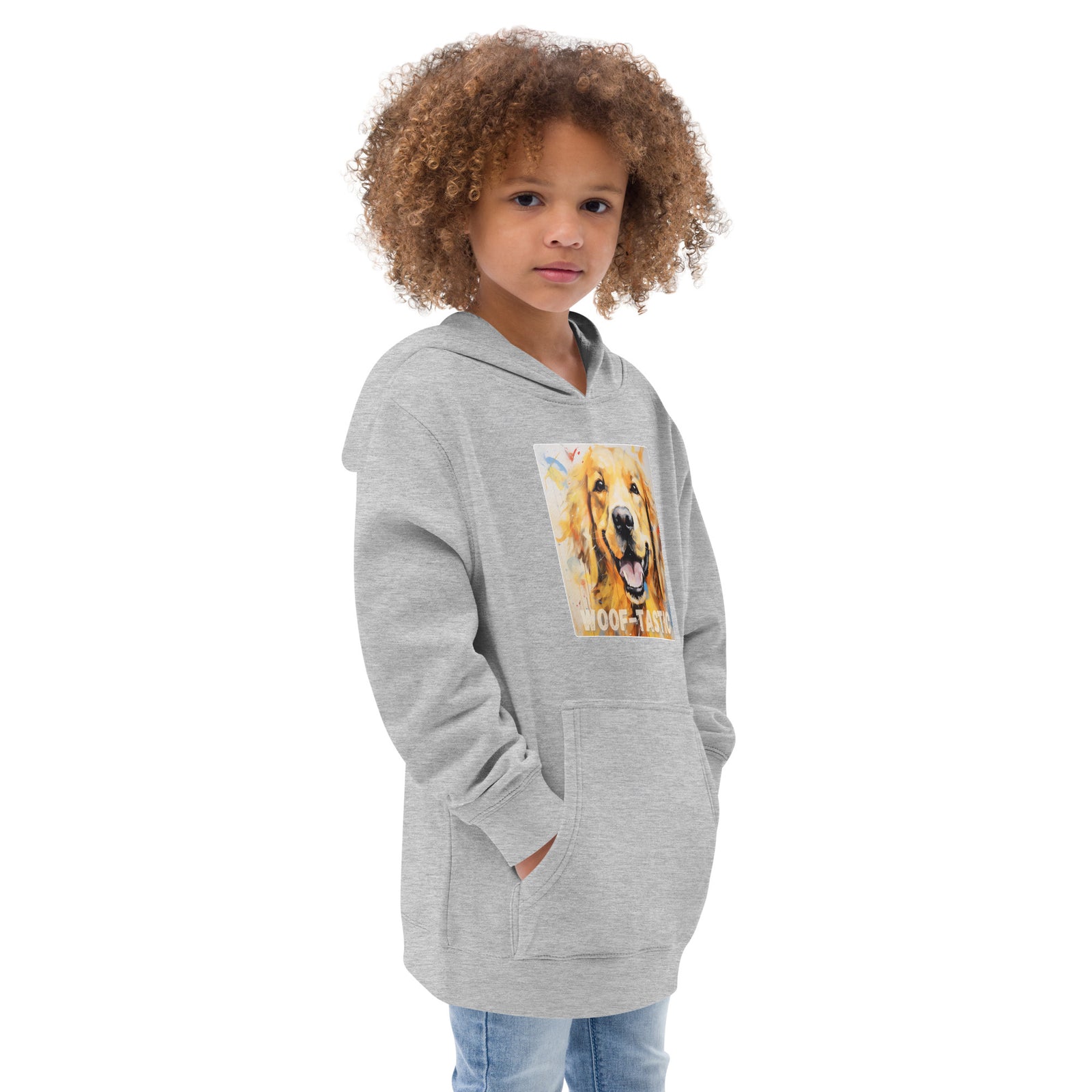 Kids fleece hoodie Woof-tastic Golden Retriever