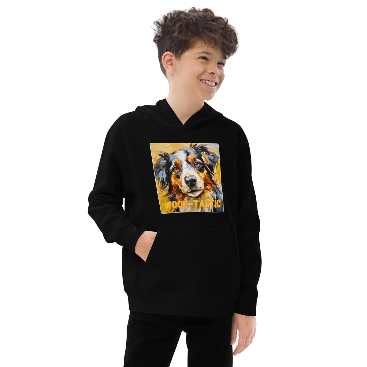 Kids fleece hoodie Woof-tastic Australian Shepherd
