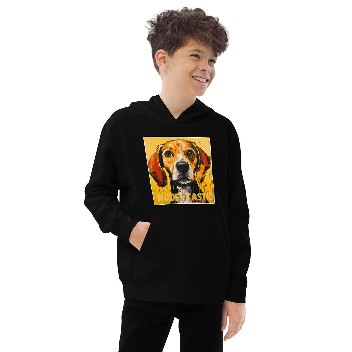 Kids fleece hoodie Woof-tastic Beagle
