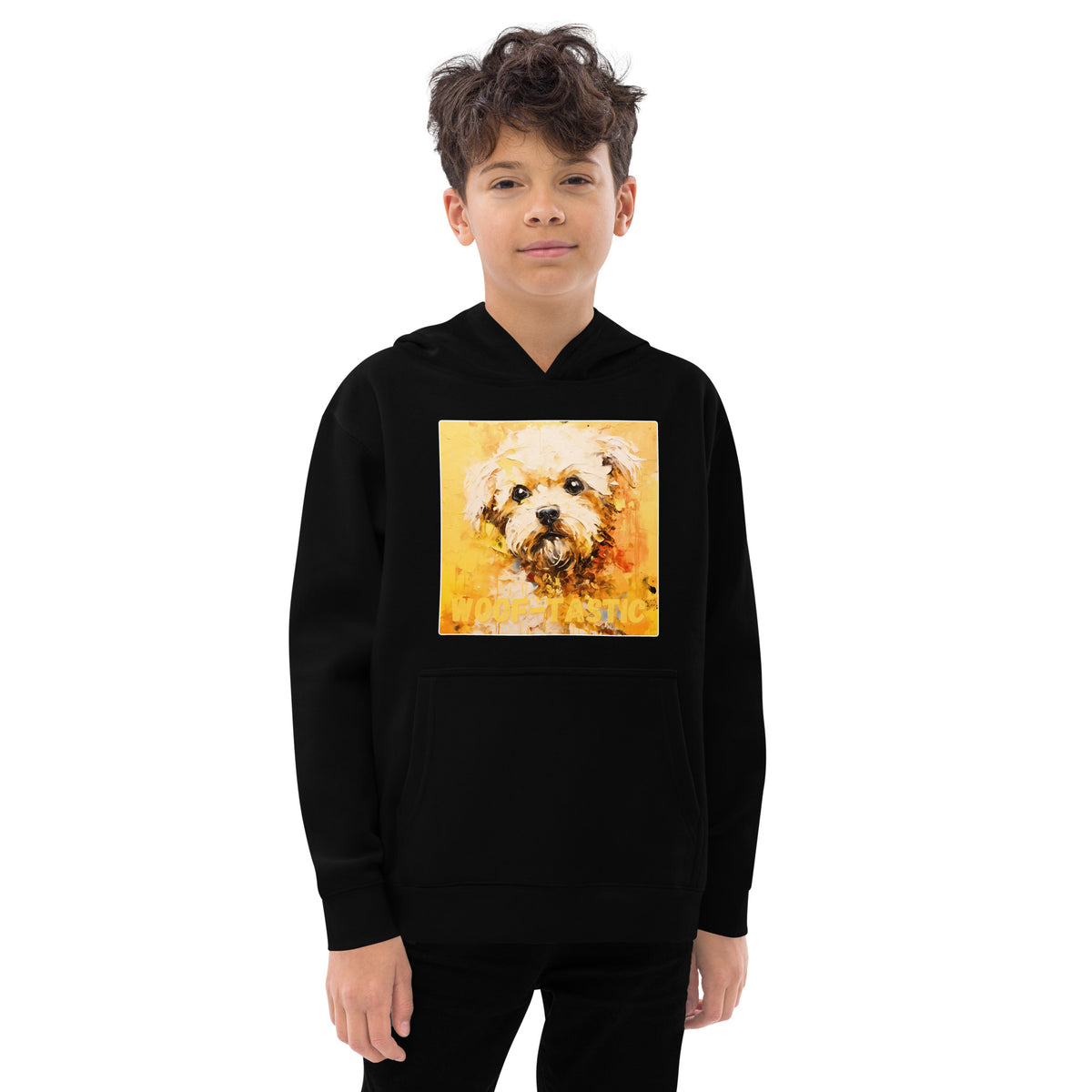 Kids fleece hoodie Woof-tastic Bichon Frise