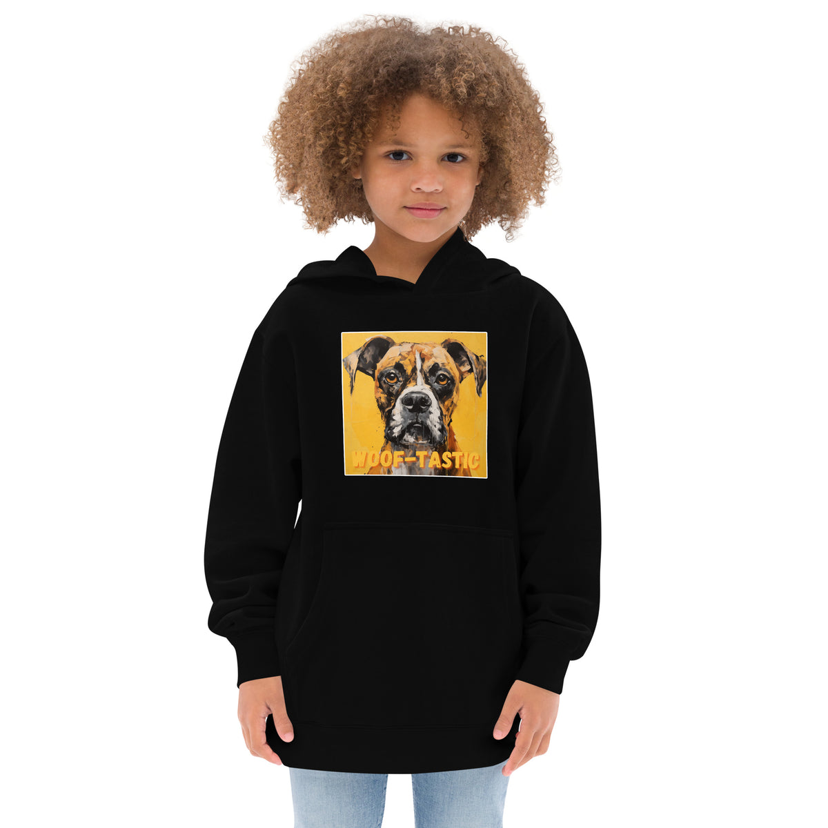 Kids fleece hoodie Woof-tastic Boxer