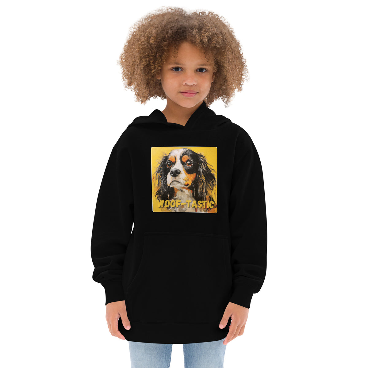 Kids fleece hoodie Woof-tastic Cavalier King Charles Spaniel