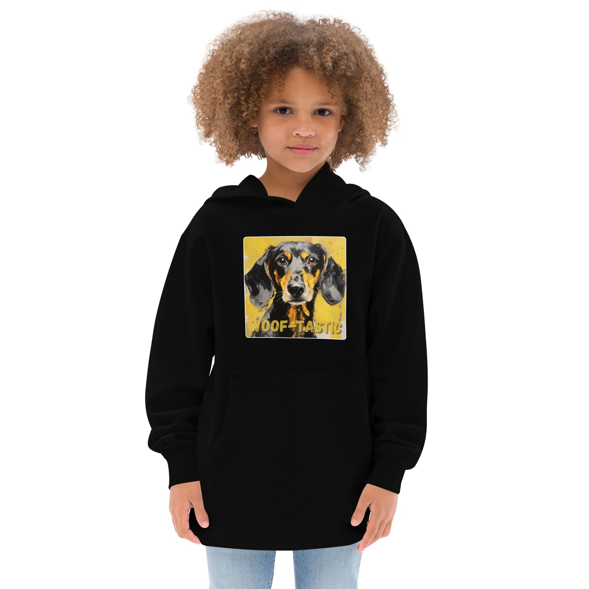 Kids fleece hoodie Woof-tastic Dachshund