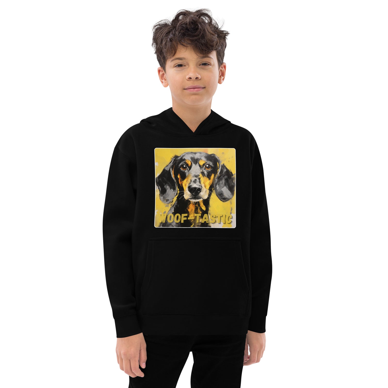 Kids fleece hoodie Woof-tastic Dachshund