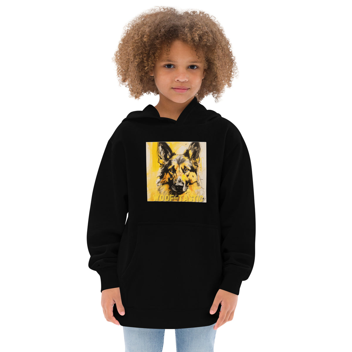 Kids fleece hoodie Woof-tastic German Shepherd