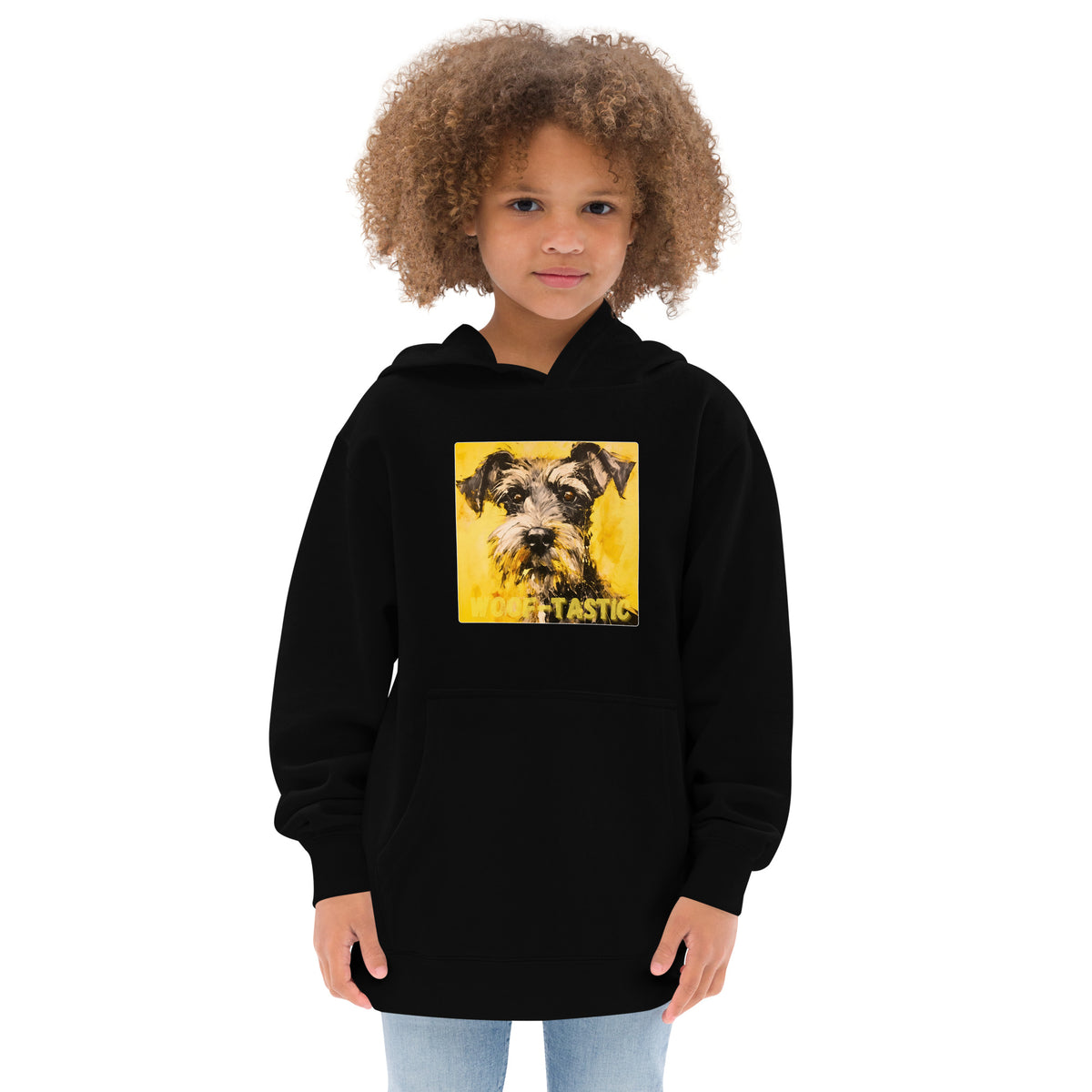 Kids fleece hoodie Woof-tastic Miniature Schnauzer