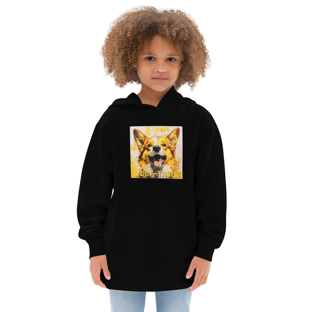Kids fleece hoodie Woof-tastic Pembroke Welsh Corgi