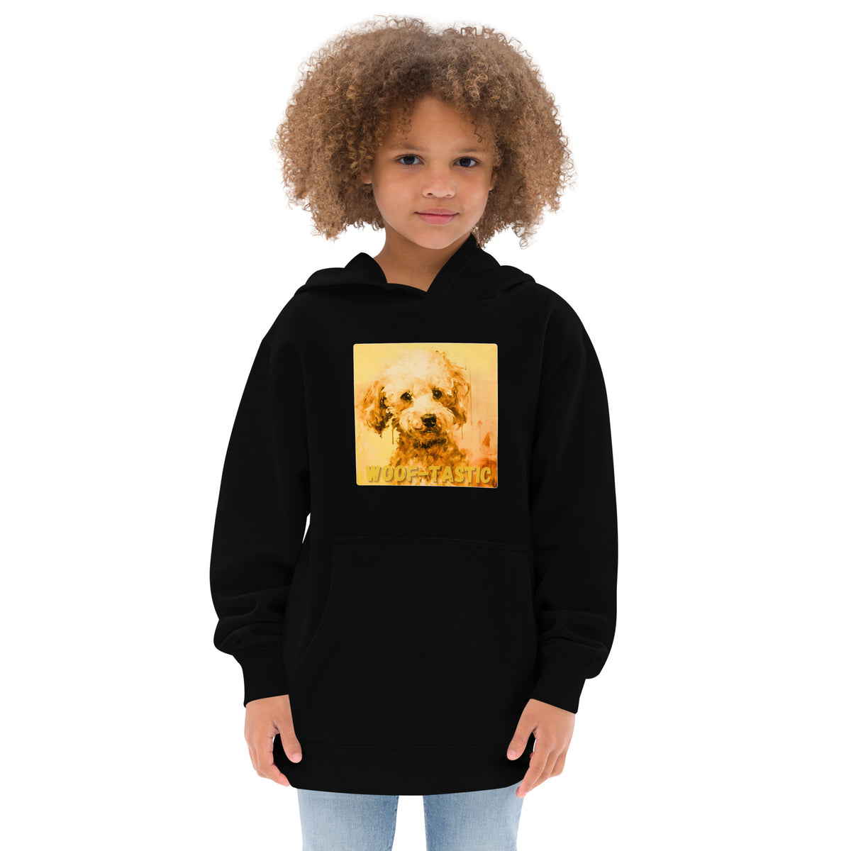 Kids fleece hoodie Woof-tastic Poodle