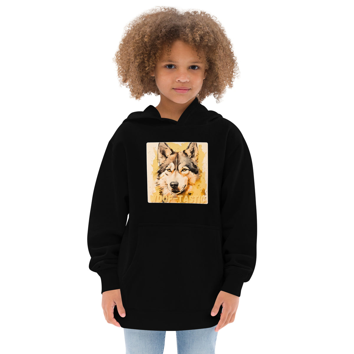 Kids fleece hoodie Woof-tastic Siberian Husky