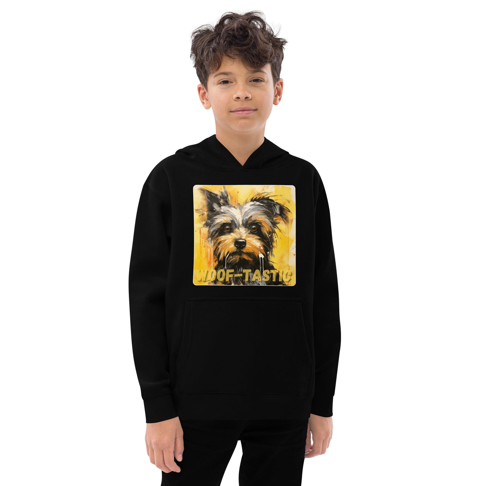 Kids fleece hoodie Woof-tastic Yorkshire Terrier
