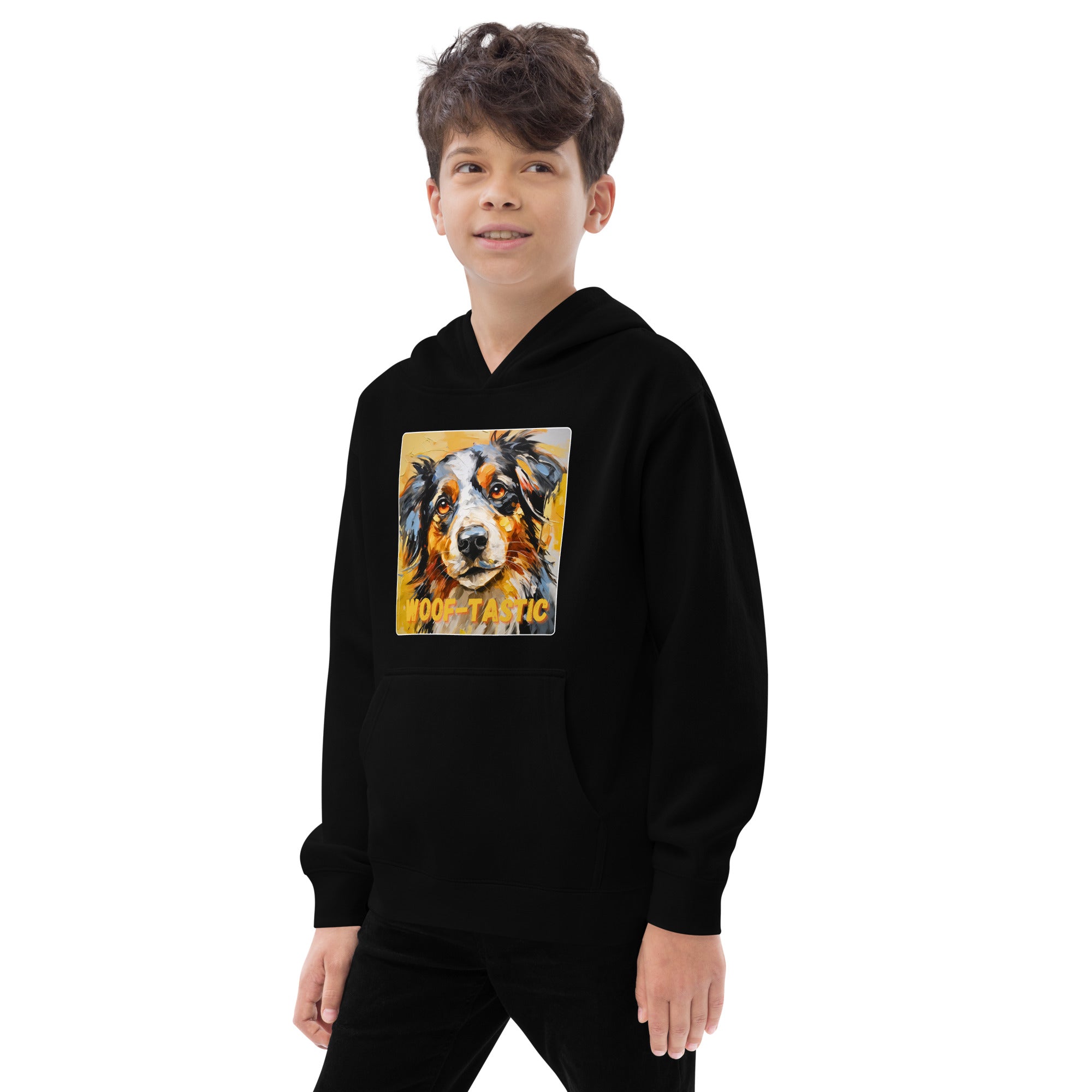 Kids fleece hoodie Woof-tastic Australian Shepherd