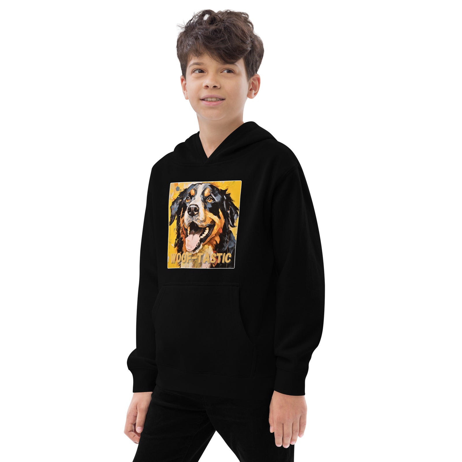 Kids fleece hoodie Woof-tastic Bernese Mountain Dog