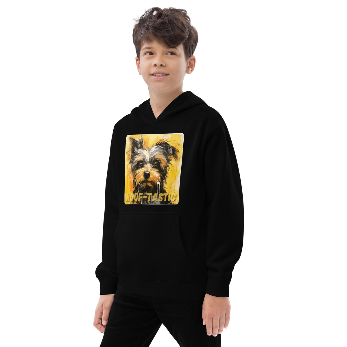 Kids fleece hoodie Woof-tastic Yorkshire Terrier
