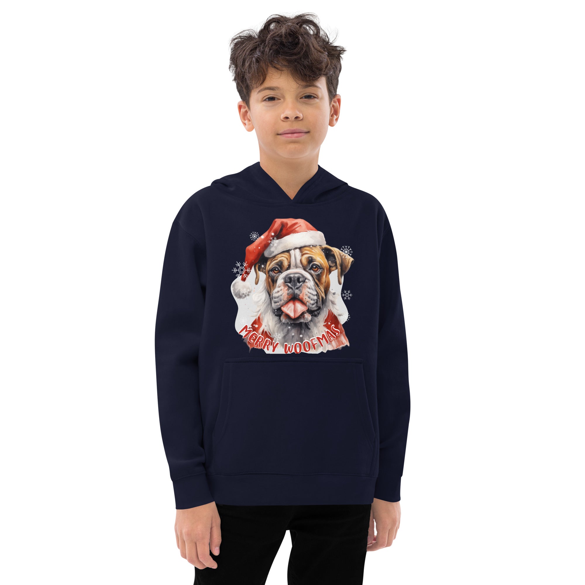 Kids fleece hoodie Boxer - Merry Woofmas