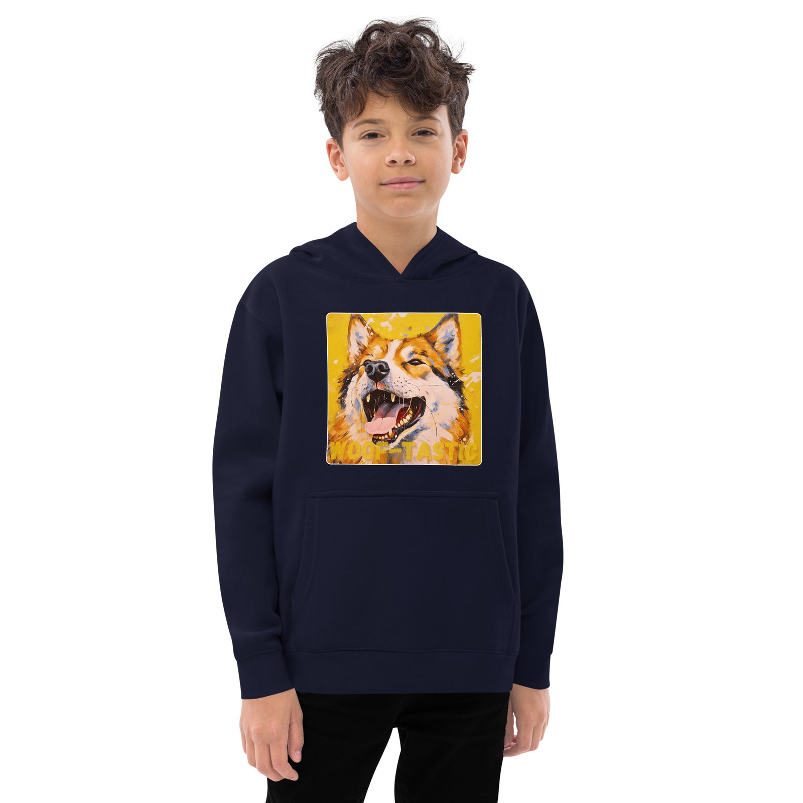 Kids fleece hoodie Woof-tastic Akita