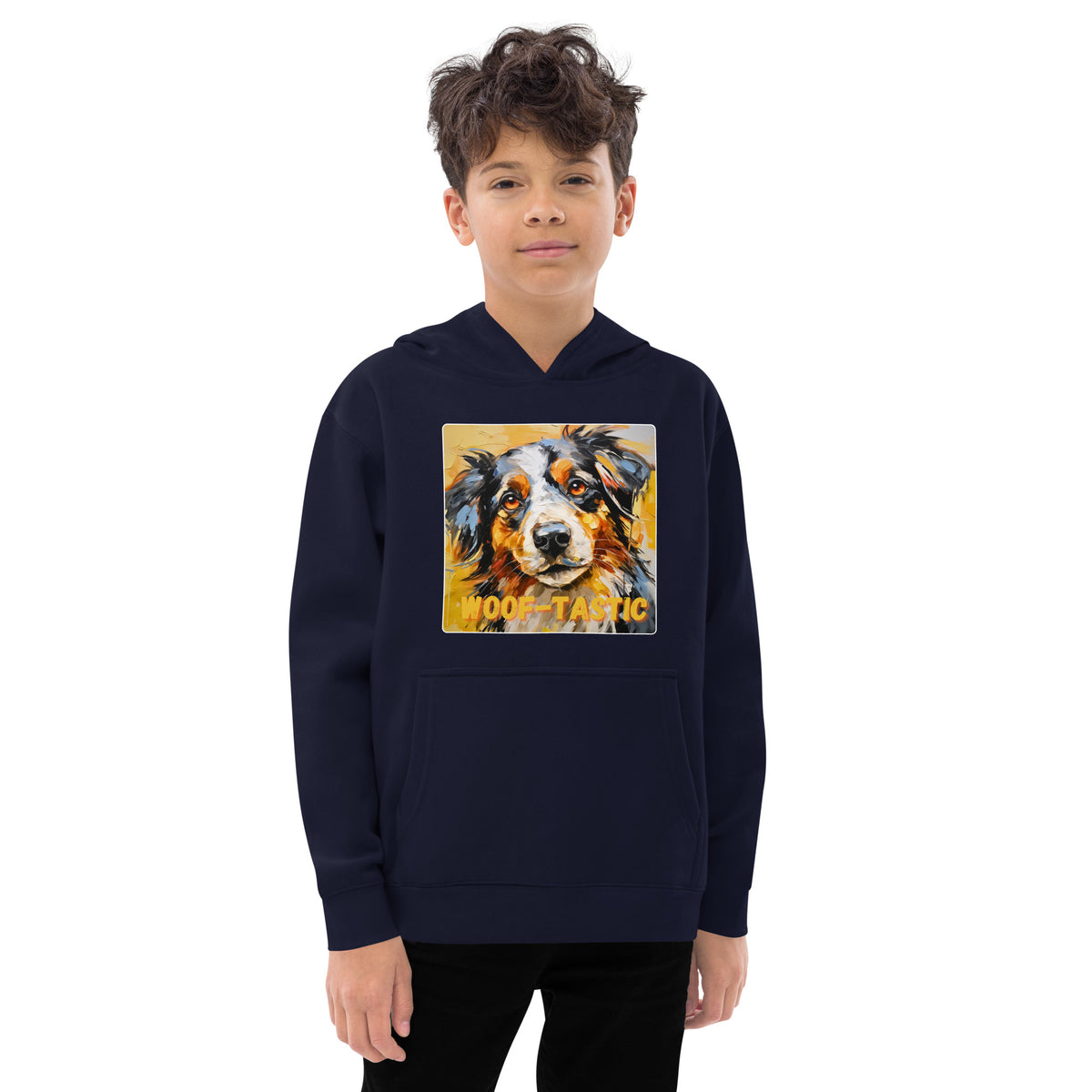 Kids fleece hoodie Woof-tastic Australian Shepherd
