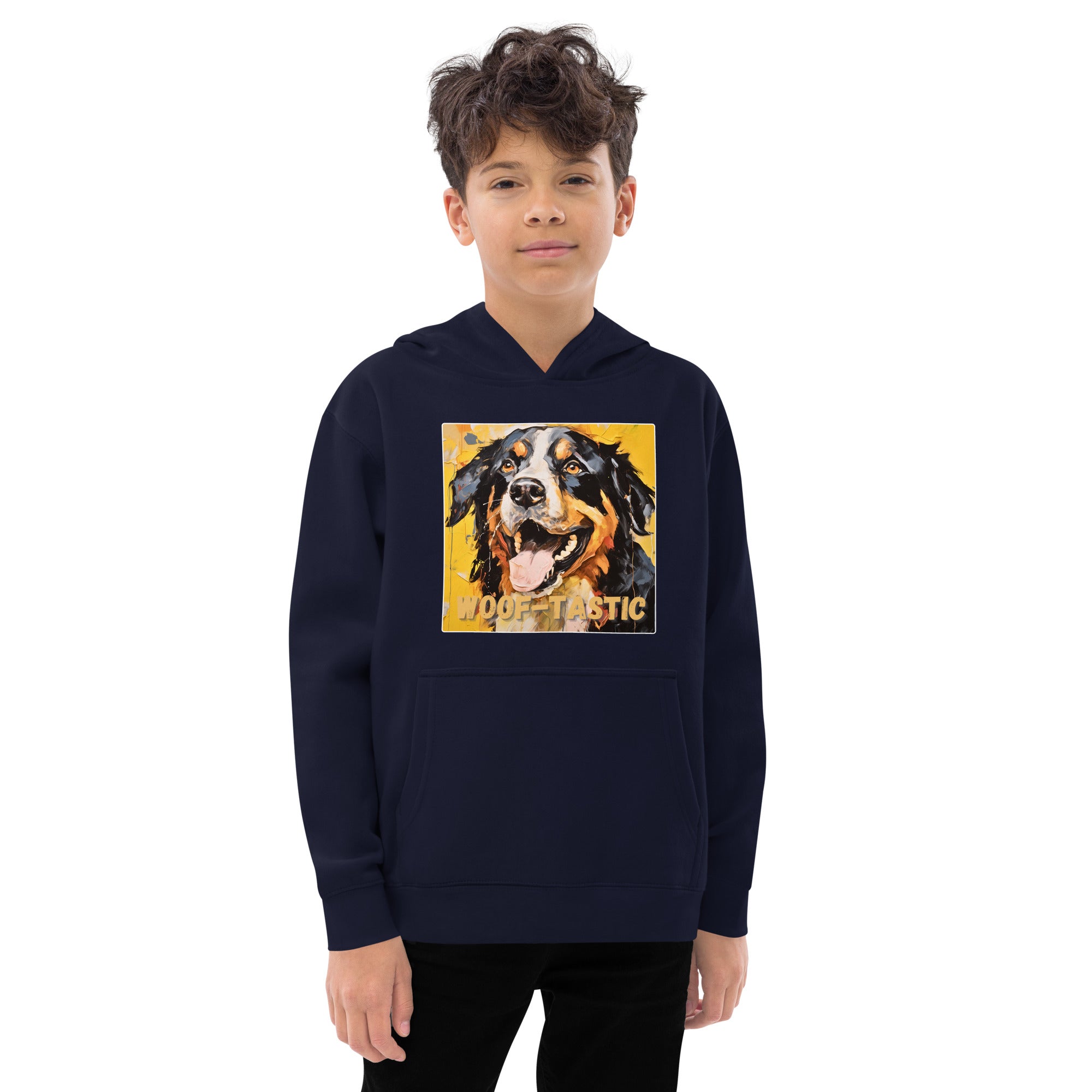 Kids fleece hoodie Woof-tastic Bernese Mountain Dog