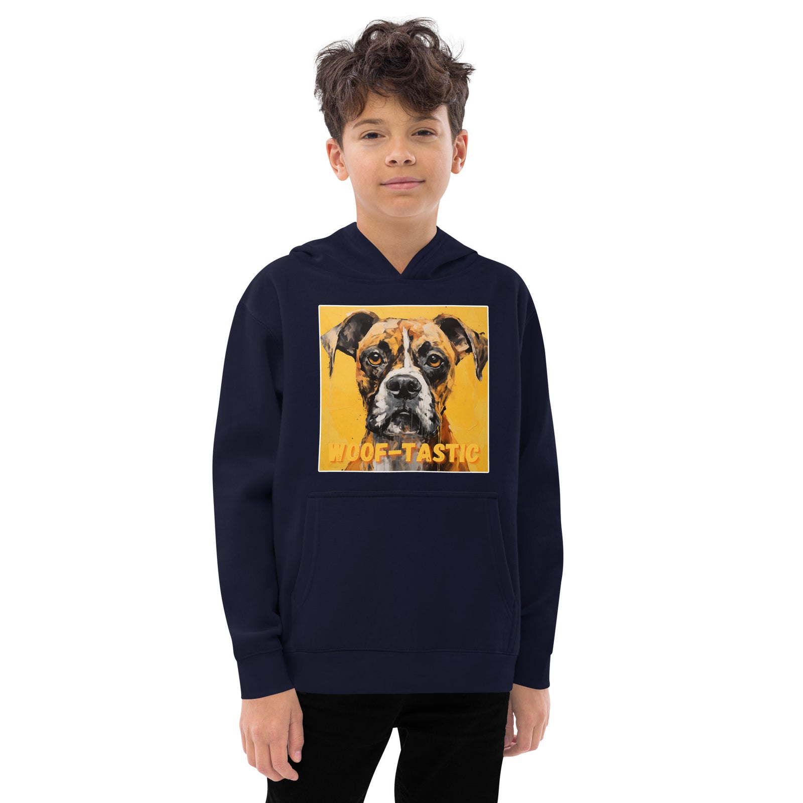 Kids fleece hoodie Woof-tastic Boxer