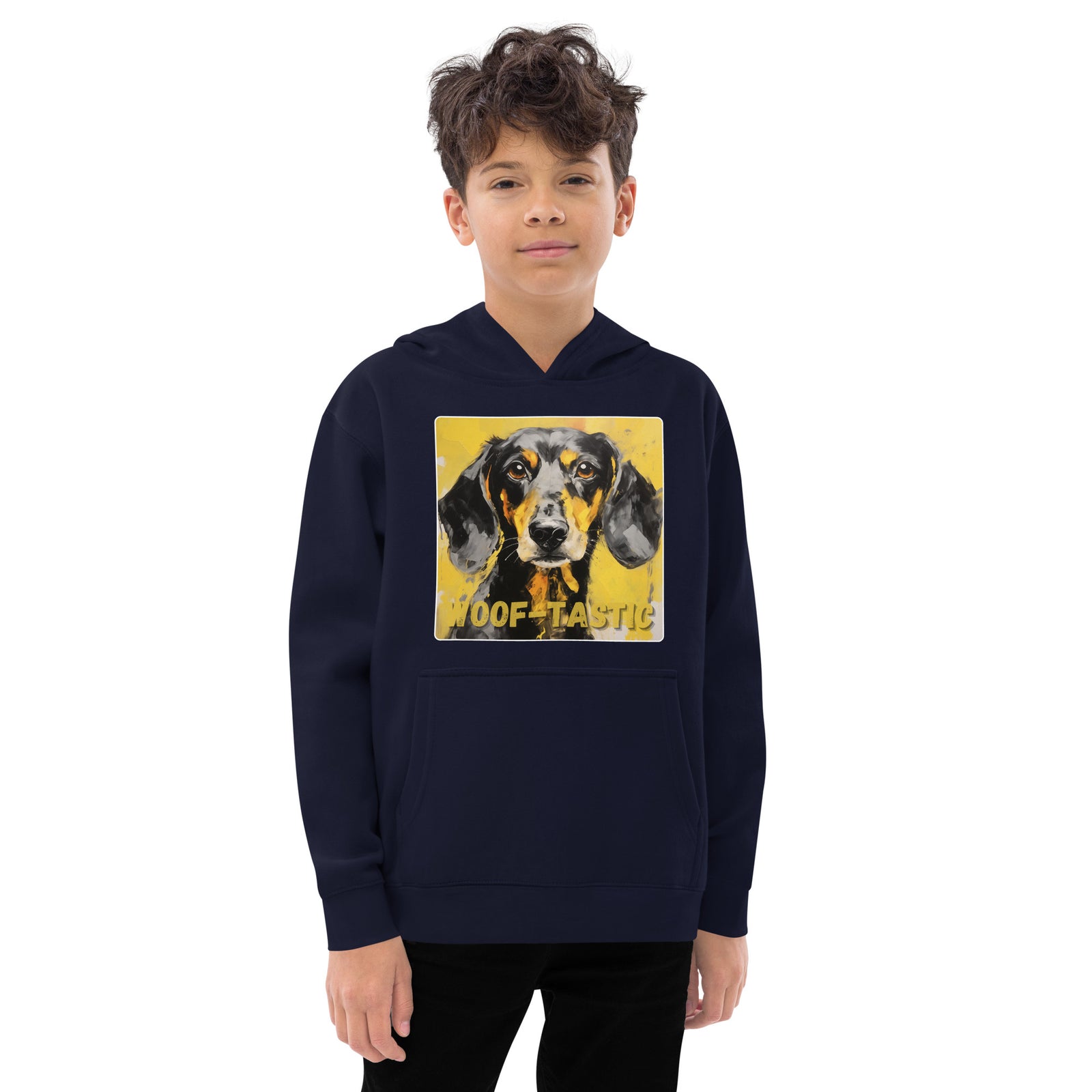 Kids fleece hoodie Woof-tastic Dachshund