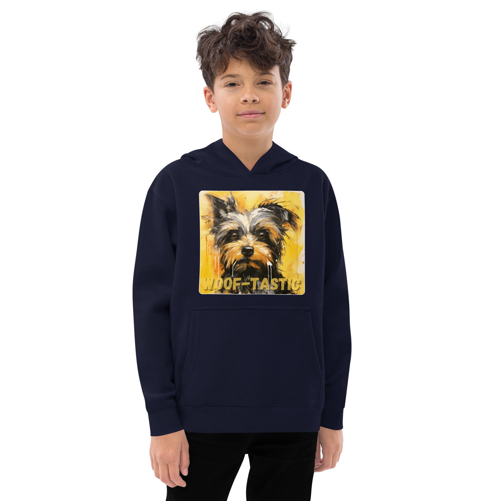 Kids fleece hoodie Woof-tastic Yorkshire Terrier
