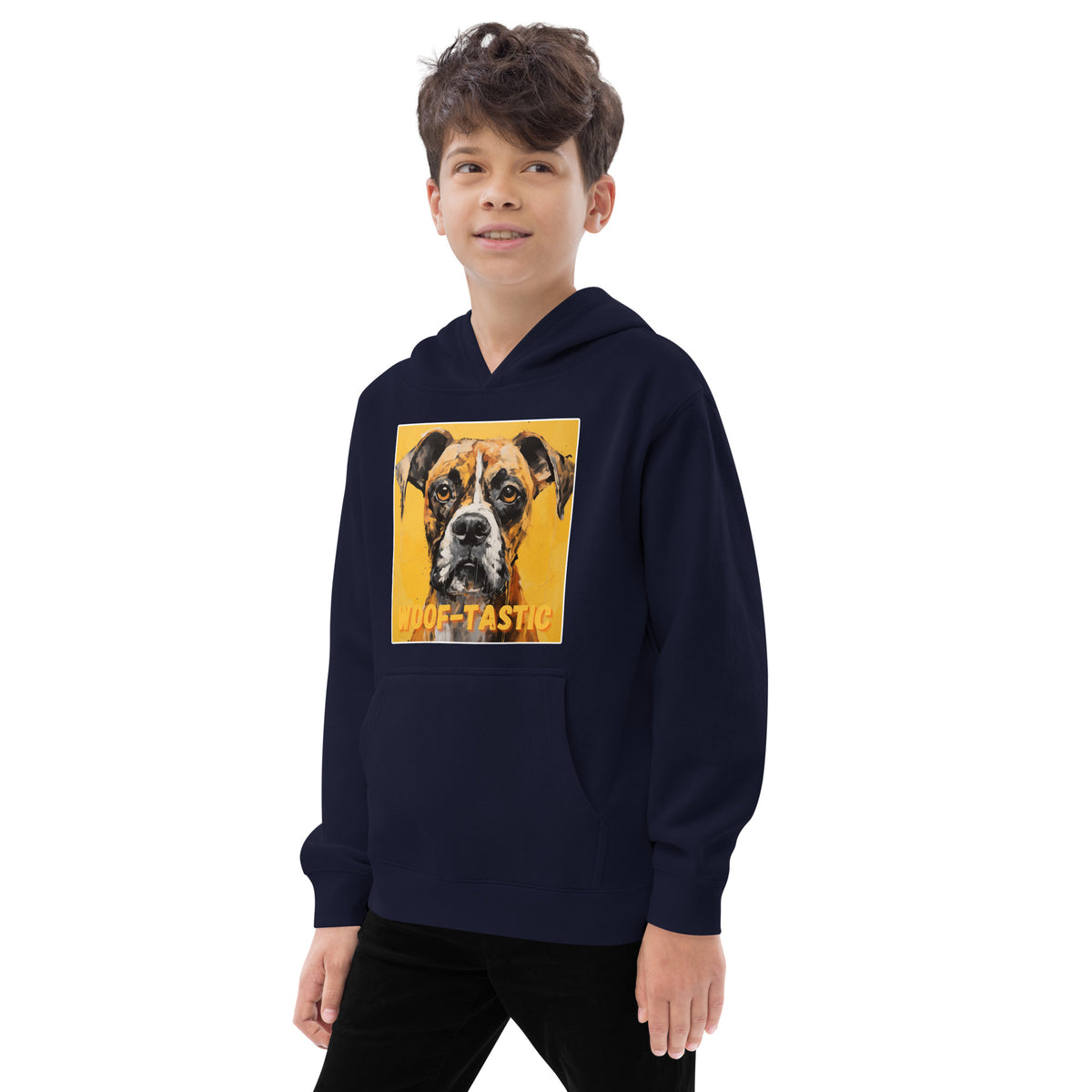 Kids fleece hoodie Woof-tastic Boxer
