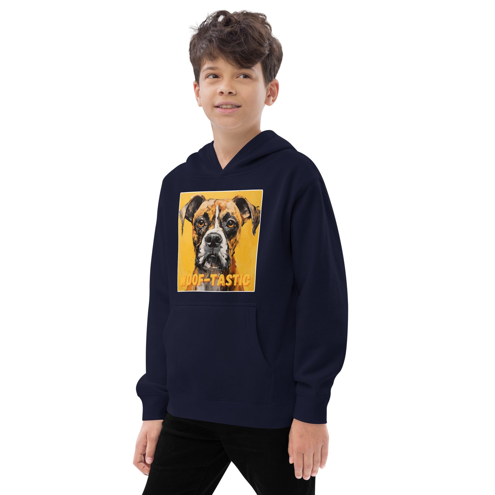 Kids fleece hoodie Woof-tastic Boxer