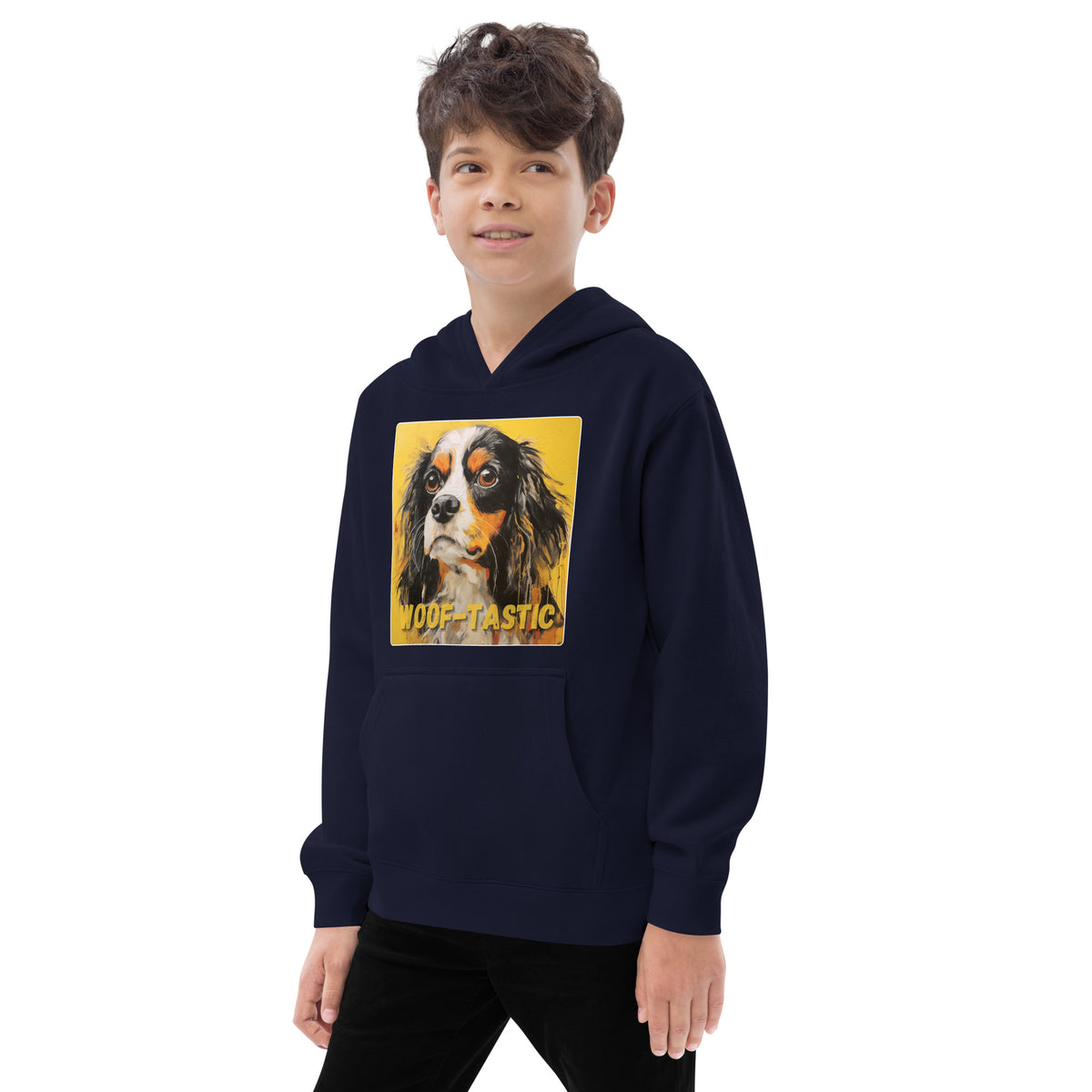 Kids fleece hoodie Woof-tastic Cavalier King Charles Spaniel