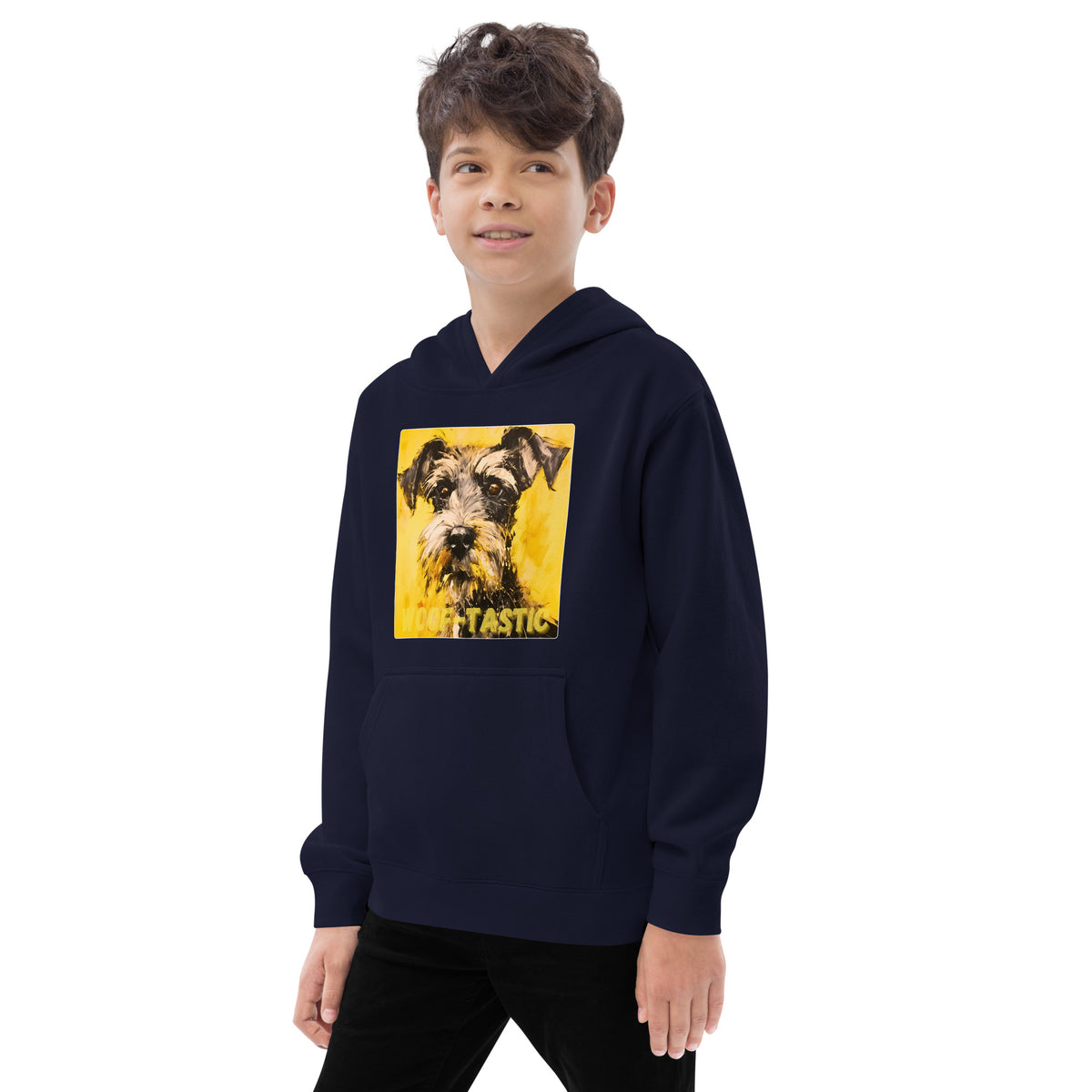Kids fleece hoodie Woof-tastic Miniature Schnauzer