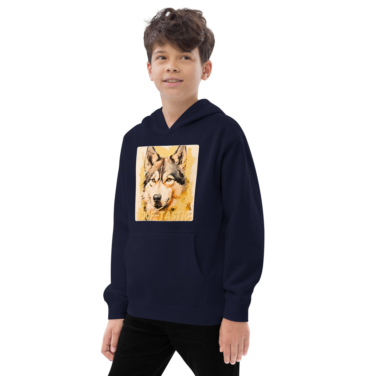 Kids fleece hoodie Woof-tastic Siberian Husky