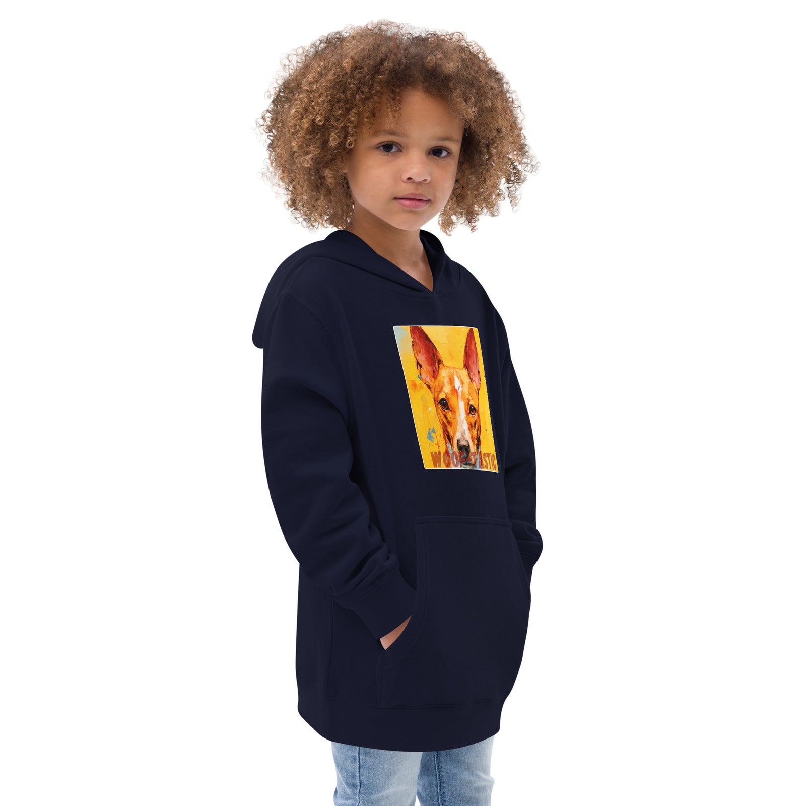 Kids fleece hoodie Woof-tastic Basenji