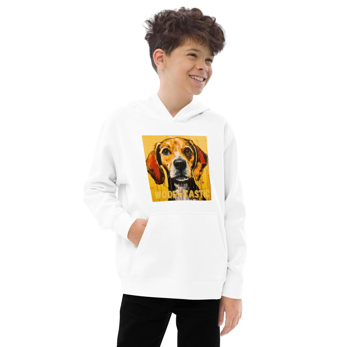 Kids fleece hoodie Woof-tastic Beagle