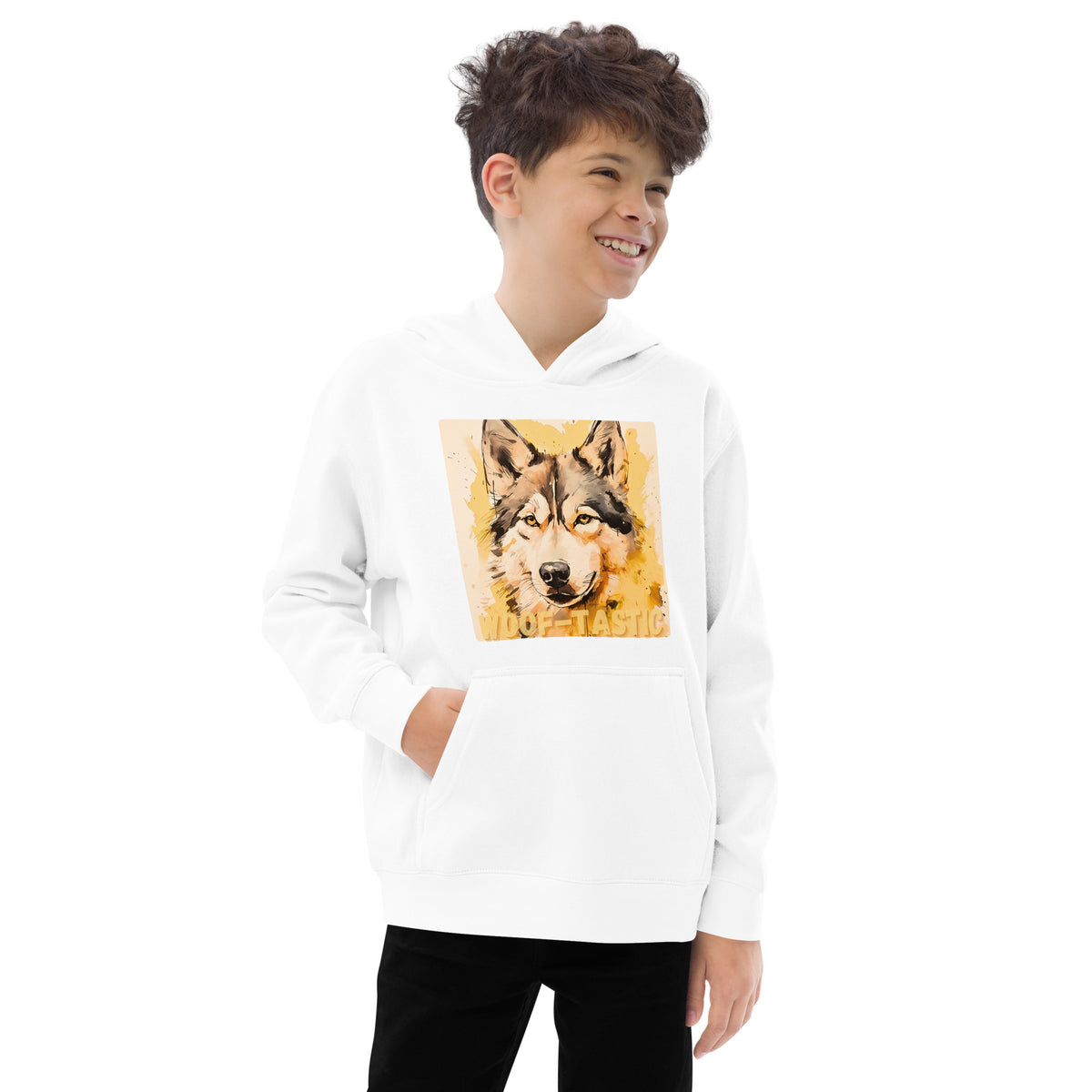 Kids fleece hoodie Woof-tastic Siberian Husky