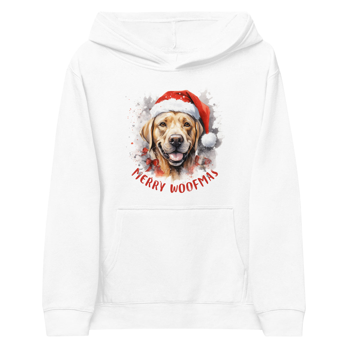 Kids fleece hoodie Labrador - Merry Woofmas
