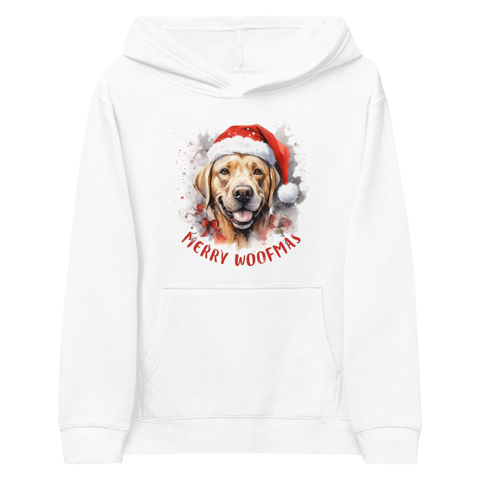 Kids fleece hoodie Labrador - Merry Woofmas
